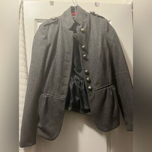 Costa Blanca Charcoal Peplum Button Jacket